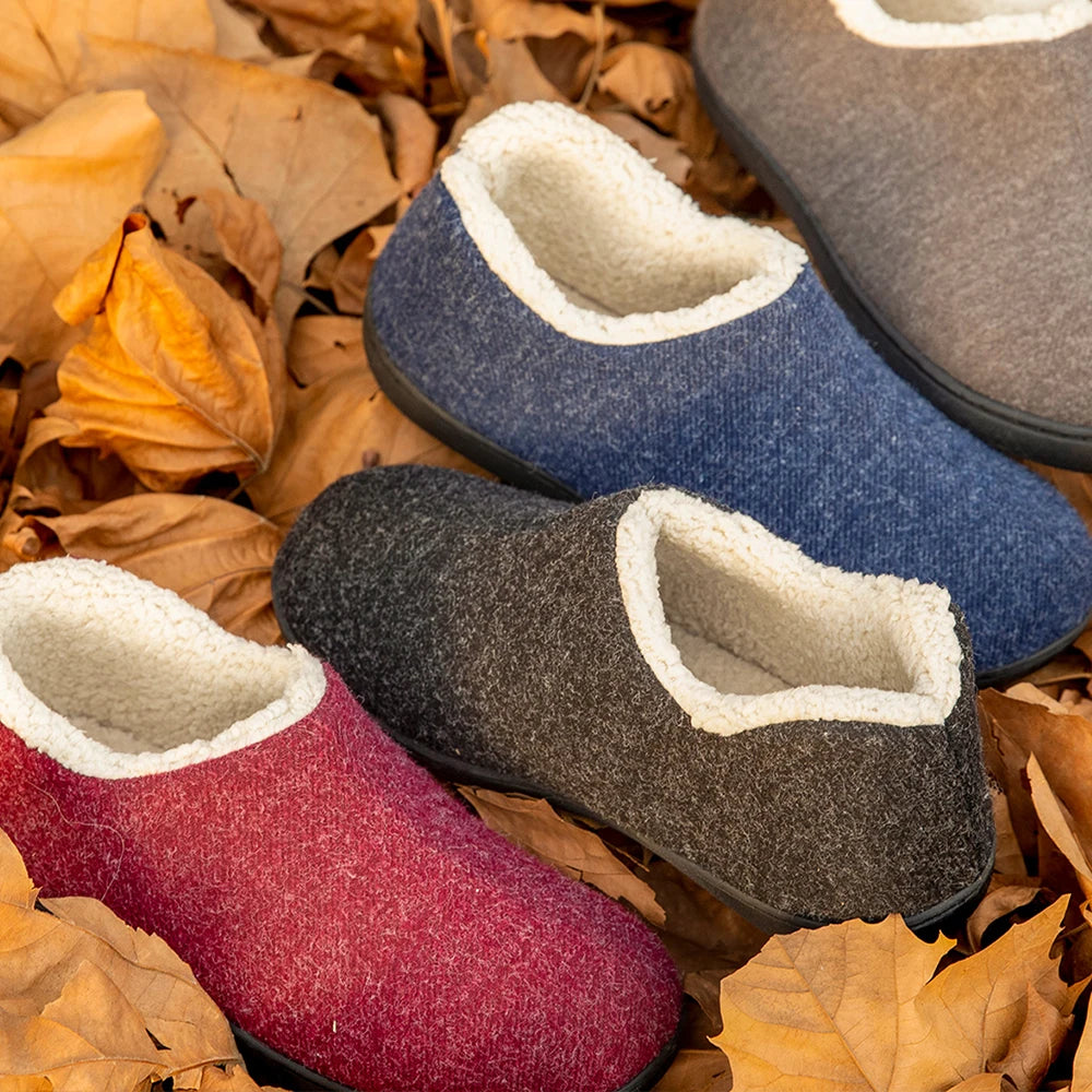 Winter Indoor Loafers Home Slippers Women Classic Cozy Faux Plush Slippers And Outdoor Warm Closed Non-Slip Rubber Shoes