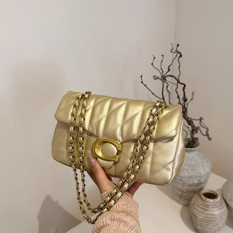 ‌2025 Luxury Quilted Crossbody Bag for Women, Chic Chain Strap Small Purse, Elegant Evening Casual Shoulder Bag