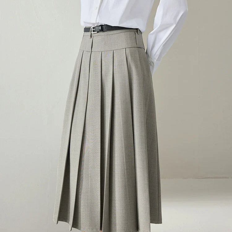 Vimly Elegant Work Flared Pleated Skirts for Women 2023 Fall Fashion Office Lady Woman Autumn A Line Midi Skirt Clothes M2935