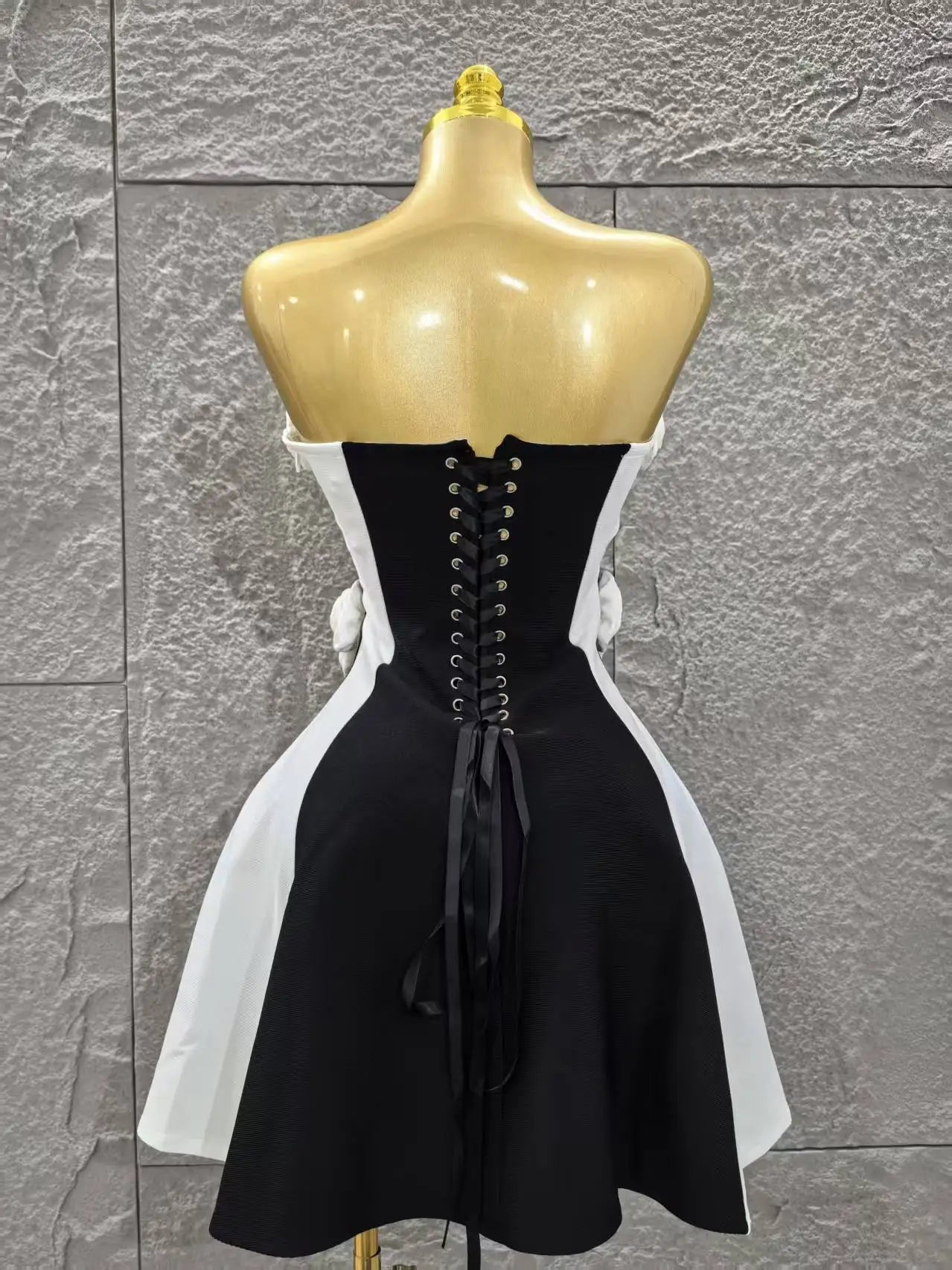 High Quality Women Sexy Strapless Florals Bandage A-Line Mini Dress Celebrate Birthday Party Girls' Date Vacation Dress