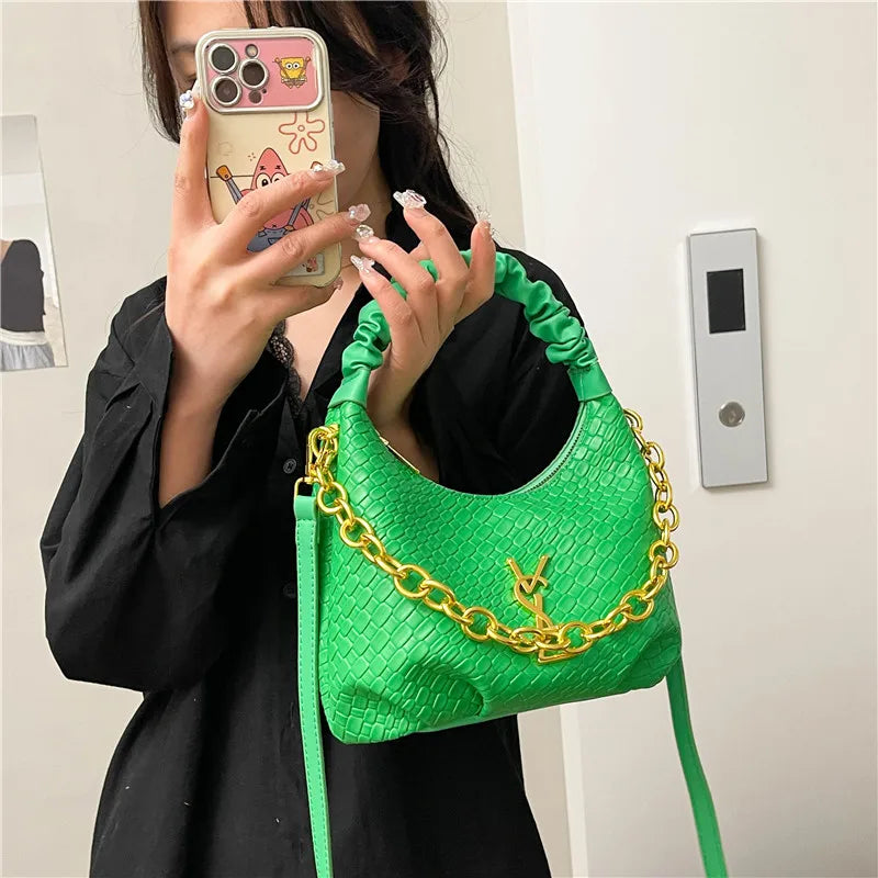 Stylish Parisian Chic Messenger Bag High-End Leather Crossbody Purse Minimalist Solid Color Women Tote