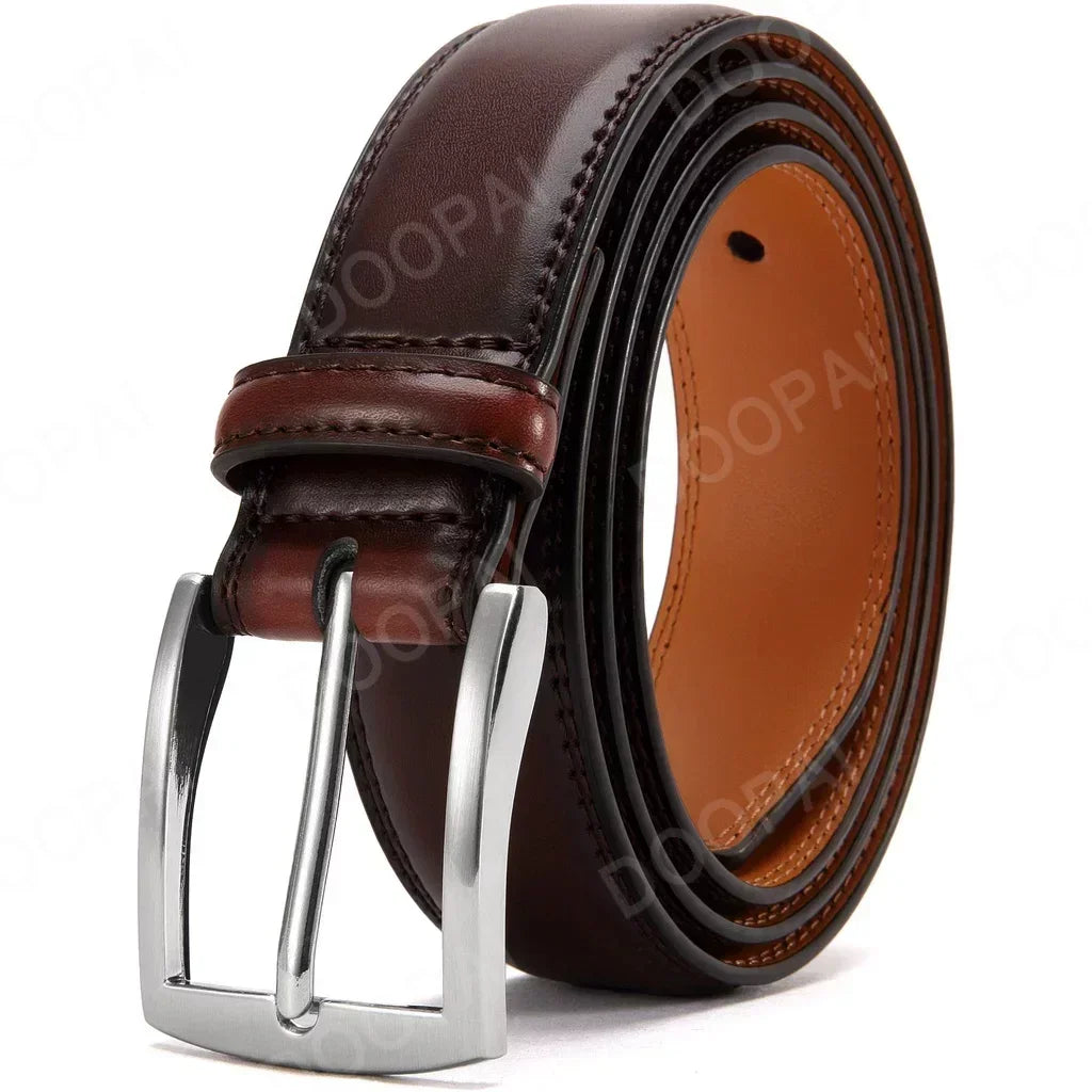 Men Belts High Quality Genuine Leather LONG Large Pin Buckle Metal Automatic Buckle Male Belts Strap Male 35ZK95-CE