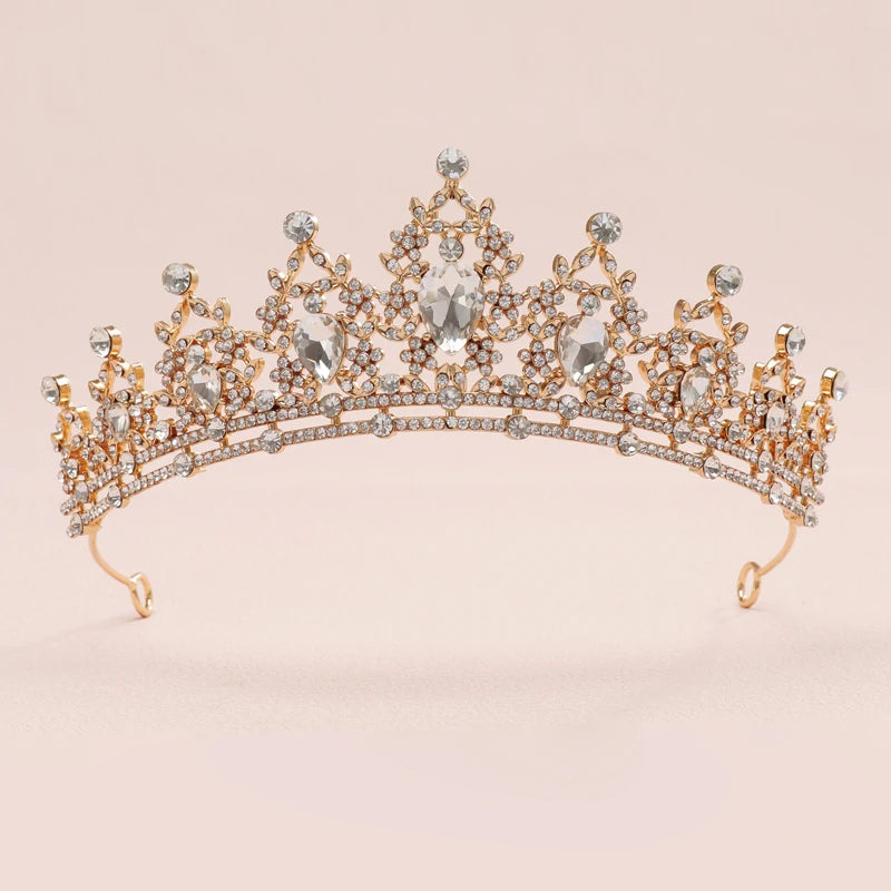 Bridal Headwear - A Golden Lady Fashion Wedding Princess Imitation Pearl Classic Tiaras Girl Luxurious Birthday Crown TS-0003-R