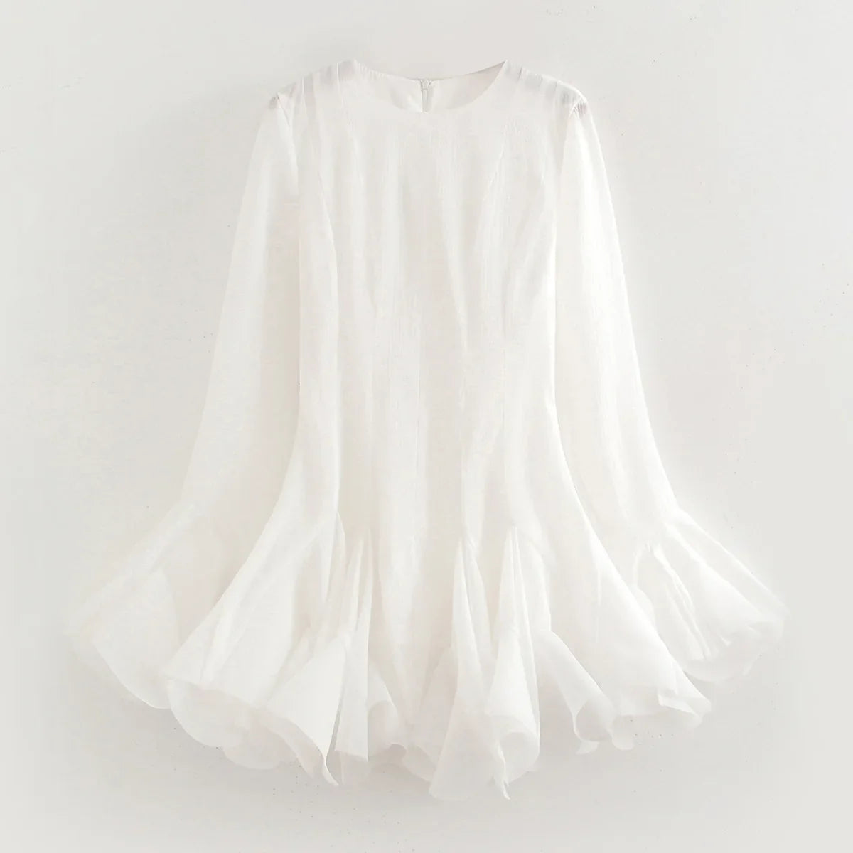 CM.YAYA Women flare long sleeve Printed Big Swing Ball Gown Dress 2025 Summer Holiday Night Club Party Vestidos Sexy Dresses White