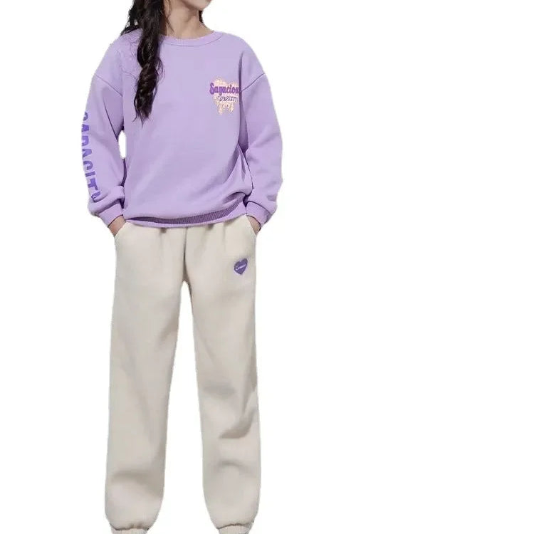 Spring Autumn Children Clothes Sets Korean Girls Letter Sweater + Pants 2Pcs Outfits Casual Sports Long Sleeved Trousers Suits