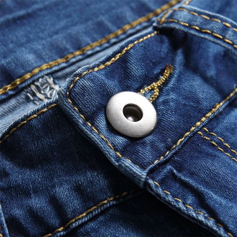 Women Fashion High Waist Stretch Ripped Jeans Lady Y2K Pencil Denim Pants Streetwear Tight Narrow Leg Mom Casual Skinny Trousers