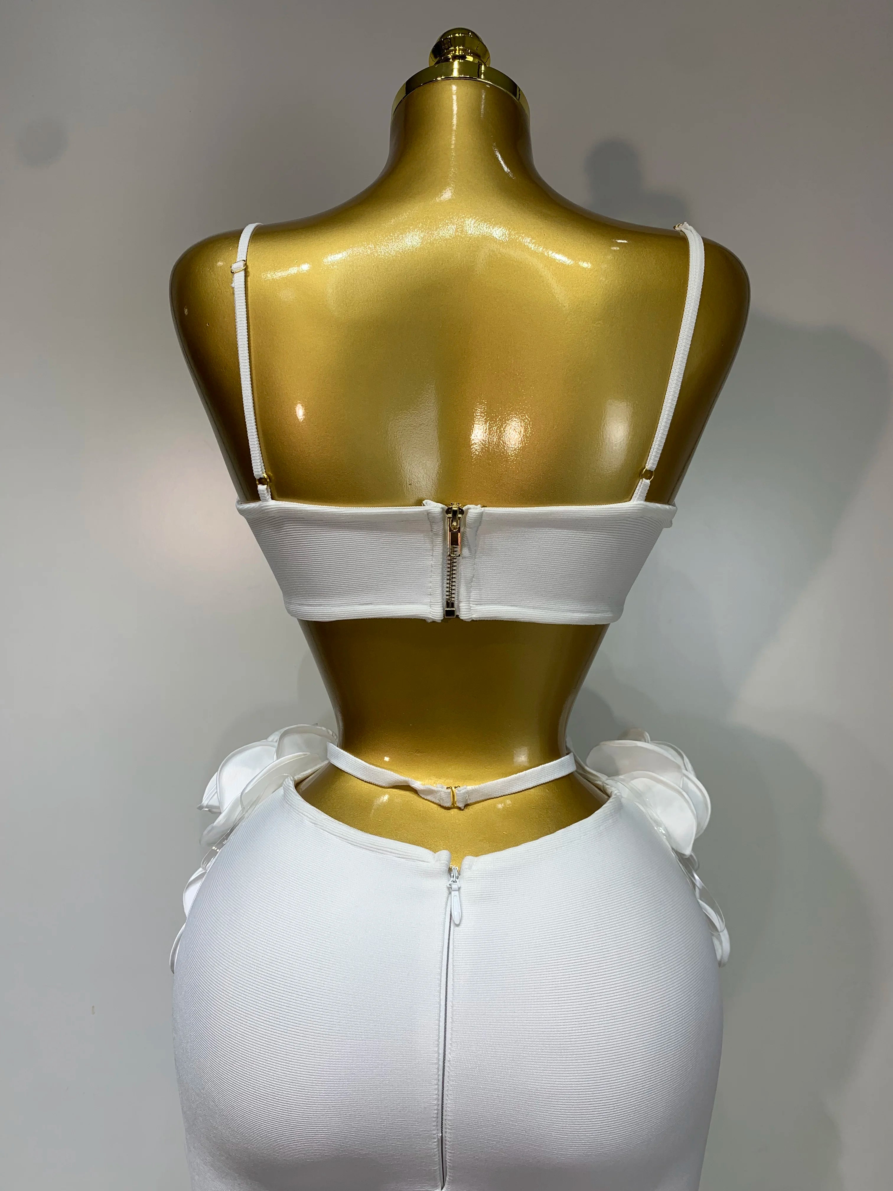 Women Sexy Camisole Floral Bandage Long Skirts Two Piece Set 2025 Celebrity Elegant Party Cocktail Prom Gown Nightclub Outfit