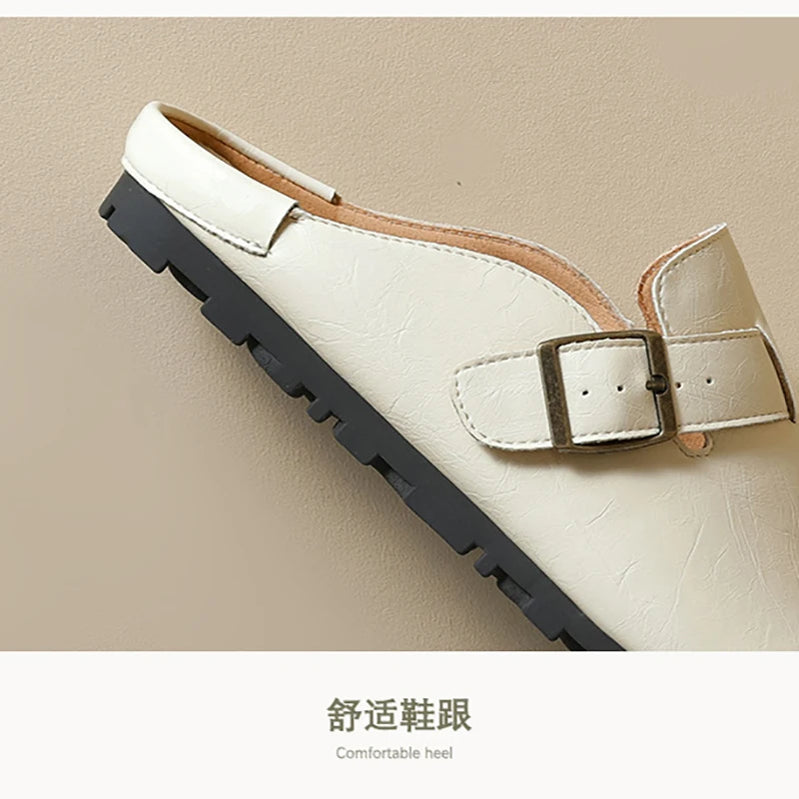 ‌ 2024 Women's Round Toe Mules Slip-On Flats Casual Spring/Autumn Fashion Shoes Comfortable Lightweight