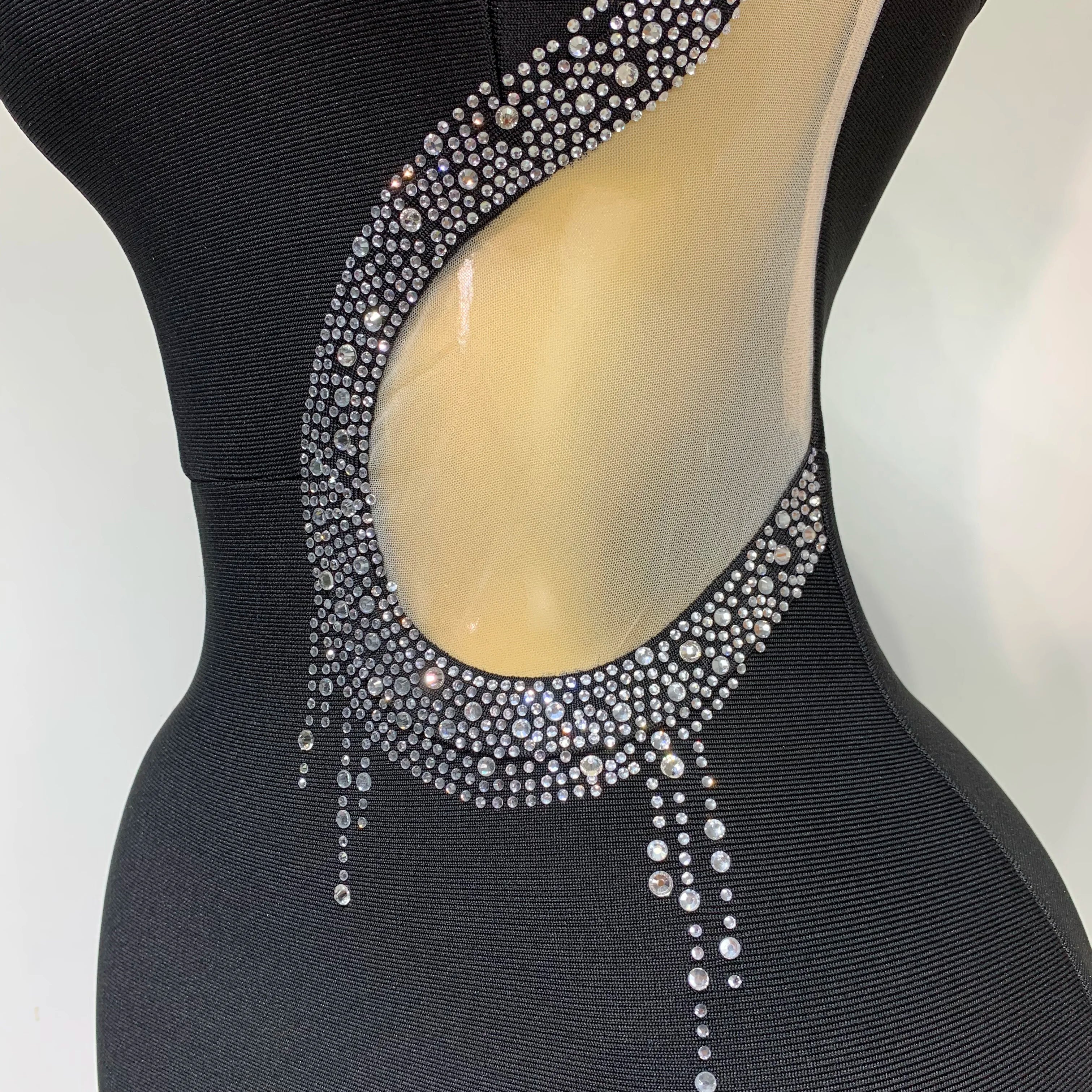 Women Sexy Rhinestone Halter Long Bandage Bodycon Dress 2025 Celebrity Elegant Evening Party Luxury Birthday Wedding Dresses