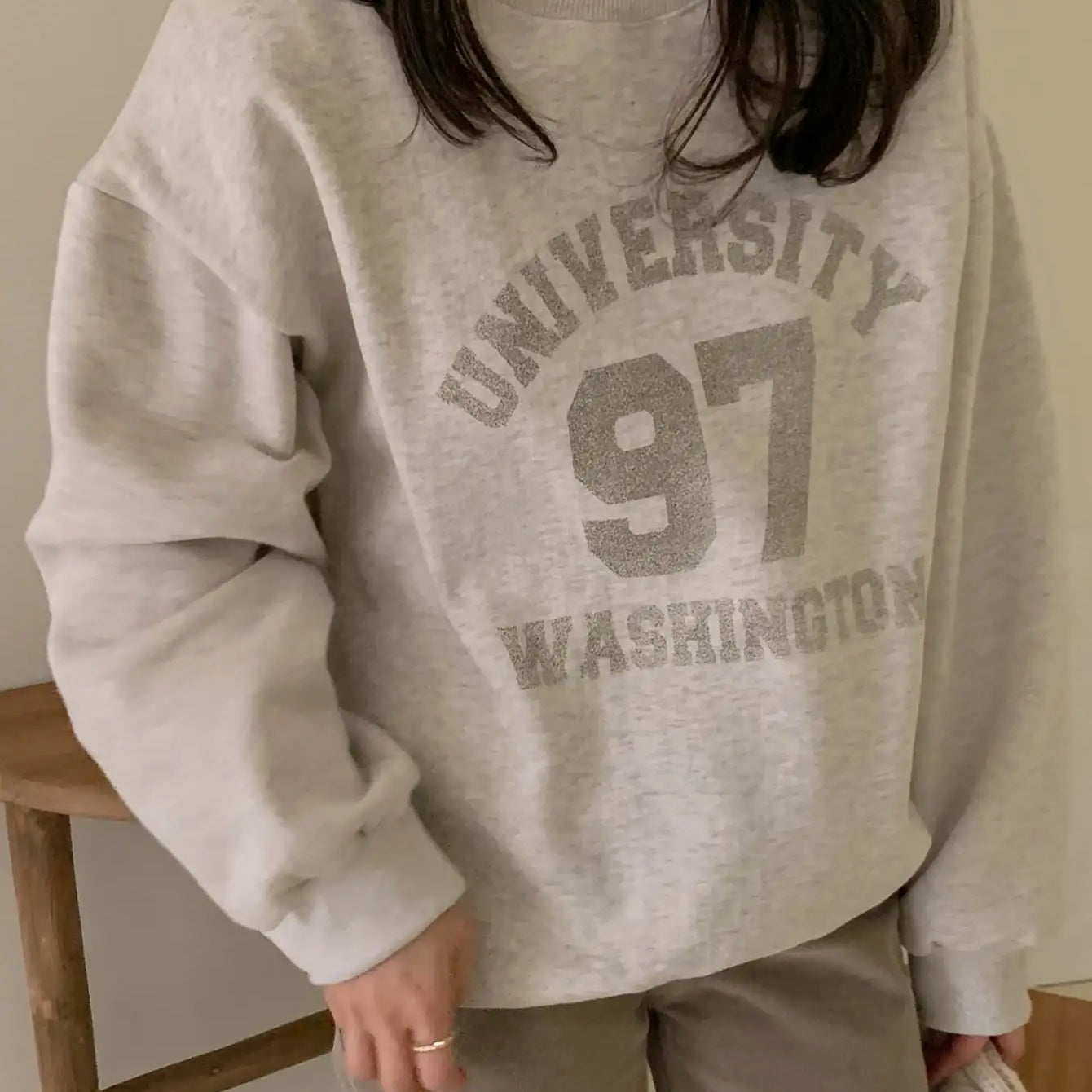 University 97 Washington Print Female Sweatshirts American Vintage Casual Clothing Street Hip Hop All-math Womens Long Sleeves