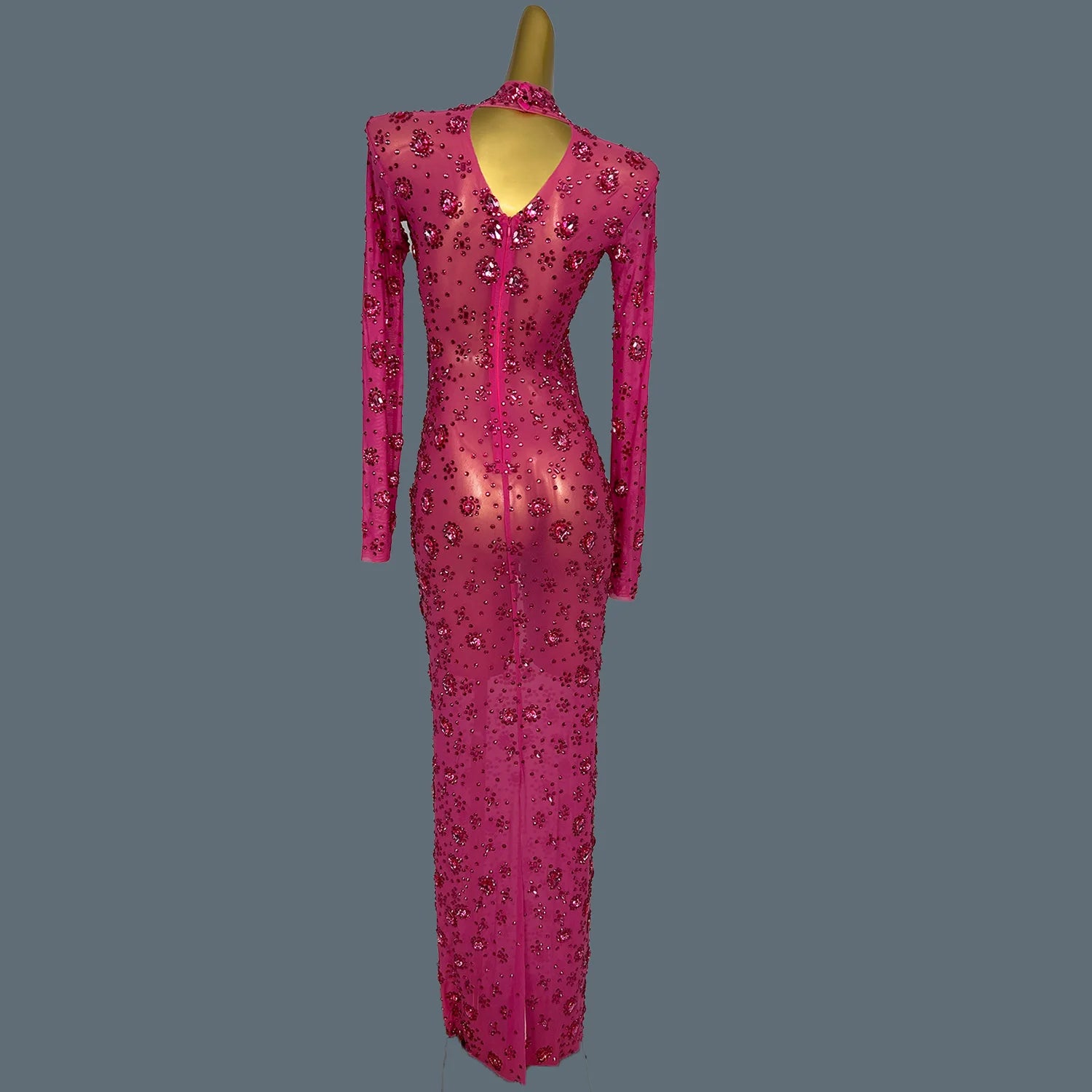 Haute Couture Dinner Party Dress Luxury Women's Elegant Evening Gown Sexy Curve Tulle Mesh Club Prom Attends Event Yuanquanxiong