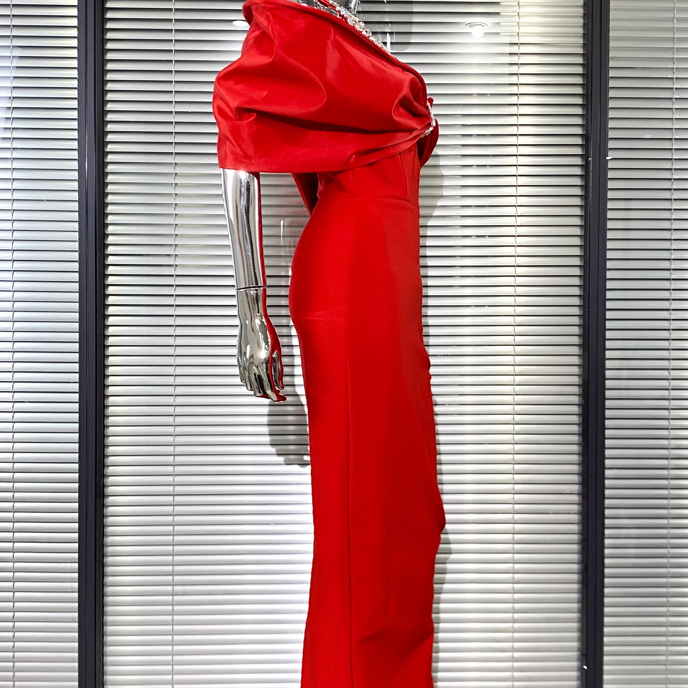 Sexy Off The Shoulder Shinind Diamond Halter Ankle Length Bandage Dress Elegant Woman Party Vestido Birthday Party Outfit