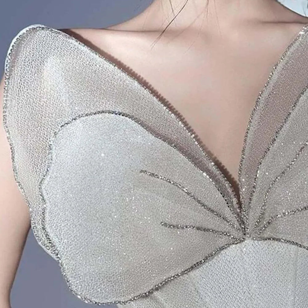 White Color Women Sleeveless Sexy V-Neck A-Line Mini Dress Fashion Birthday Party Celebrate Girls' Vacation Outfit