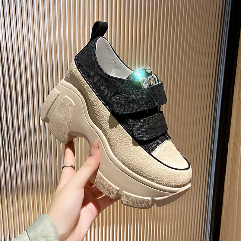 Shoes for Women Solid Women's Vulcanize Shoes Outdoor Women Sneakers Flat Heel Platform Sneakers Preppy