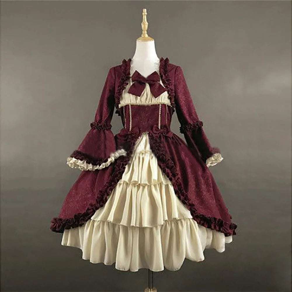Medieval Costume for Women Halloween Corset Gothic Renaissance Dress Plus Size Flare Sleeve Ball Gown Cosplay Clothes 02