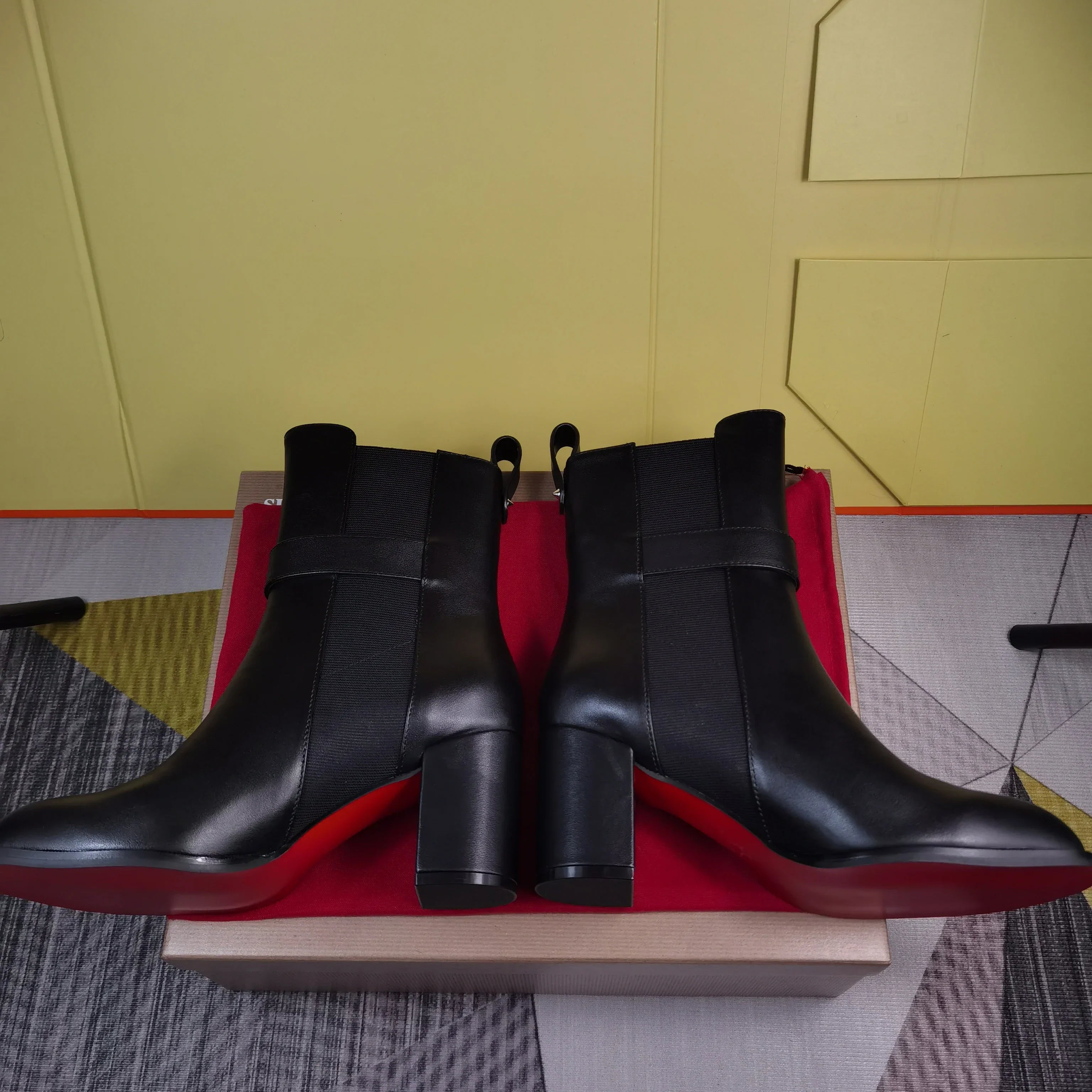 new designer GPBD women's casual high heels luxury genuine leather red bottom shoes top fashion boots 4