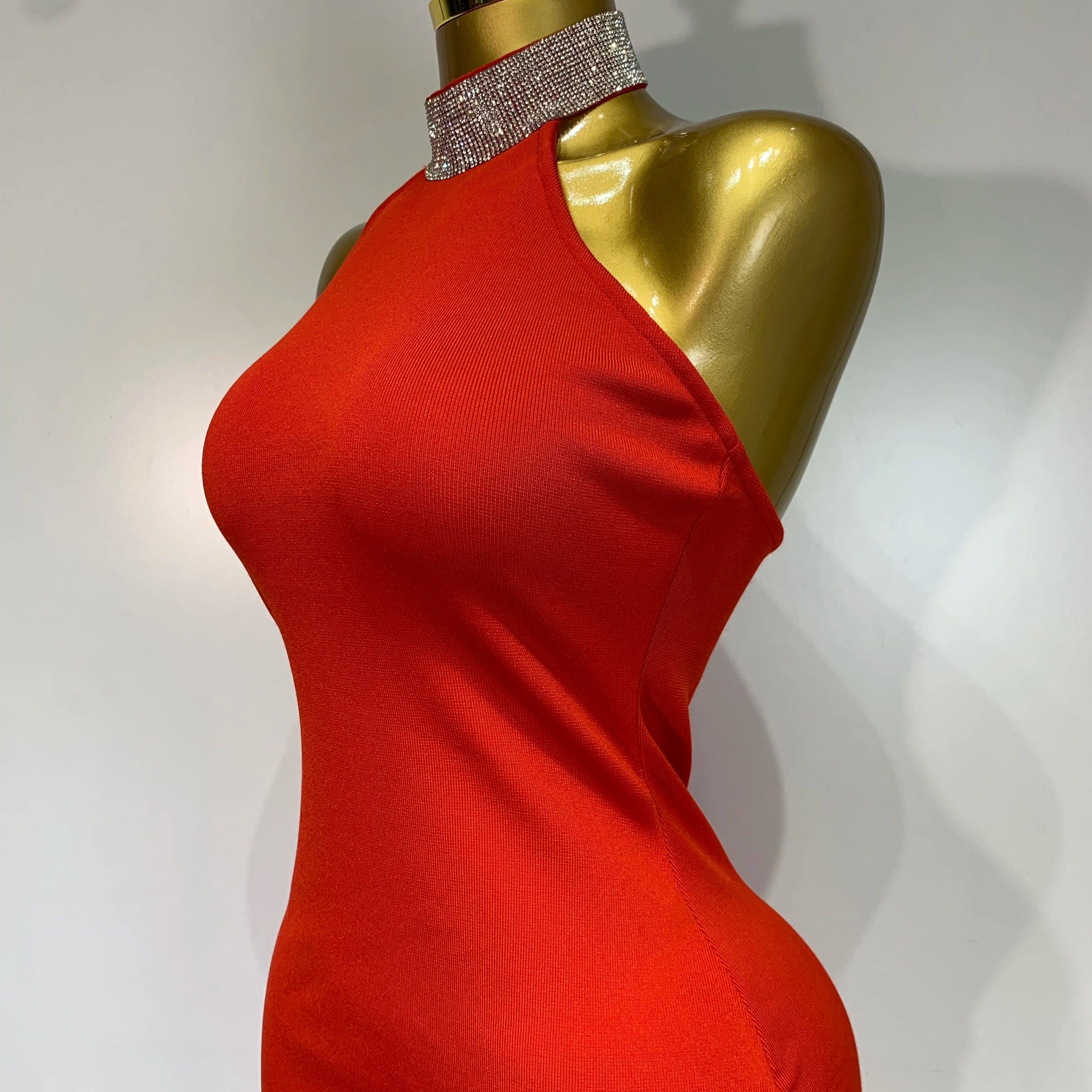 Luxury Birthday Bandage Dress Women 2025 Elegant Red Halter Backless Celebrity Evening Party Wedding Gowns Club Gala Dresses