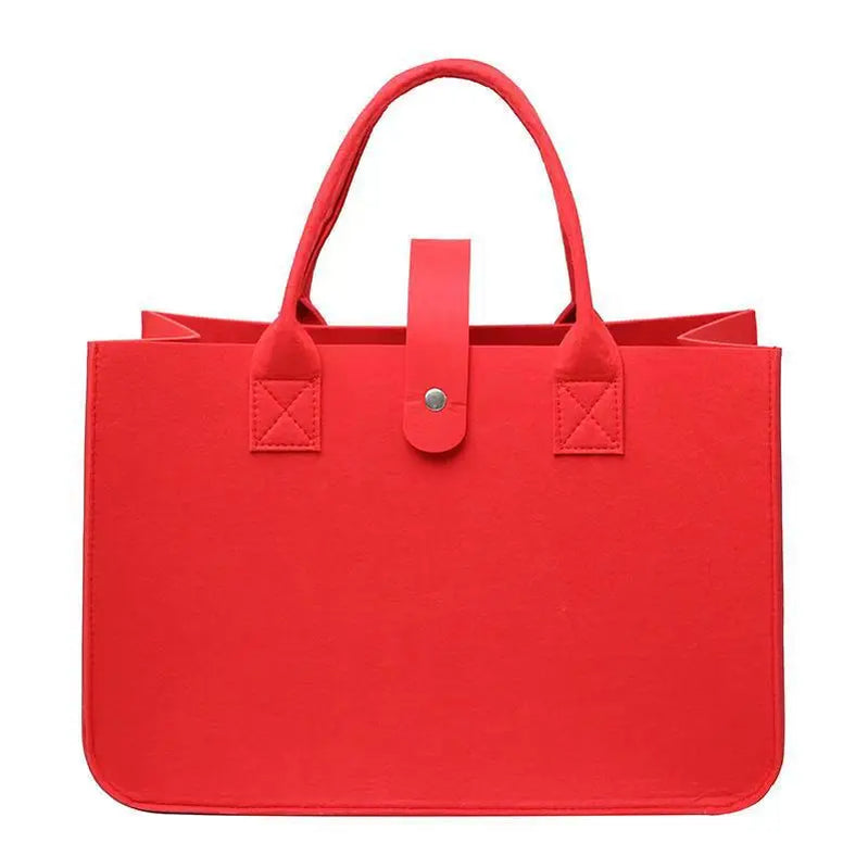Fashion Women Winter Bag Felt Cloth Hand Bag Female Large Capacity Tote Bag Ladies Solid Color Travel Shopping Purses flag red