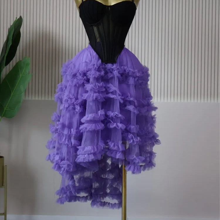 CM.YAYA Women's Dress Set Tunic Irregular Crop Top and Irregular Ball Gown Maxi Long Skirt Suit 2025 Two 2 Piece Set Outfits