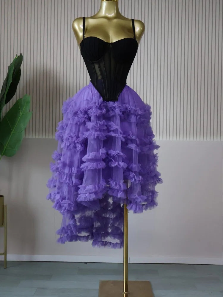 CM.YAYA Women's Dress Set Tunic Irregular Crop Top and Irregular Ball Gown Maxi Long Skirt Suit 2025 Two 2 Piece Set Outfits