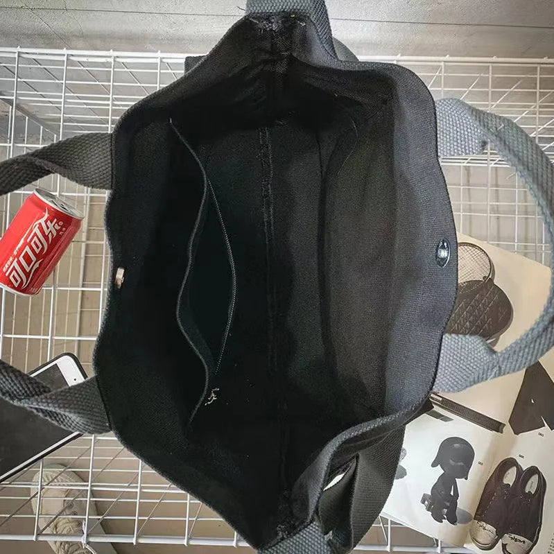 Unisex Bag Big Capacity Crossbody Shoulder Bags Women Handbags Black/White/Green/Yellow Solid Color Canvas School Bag Large Tote