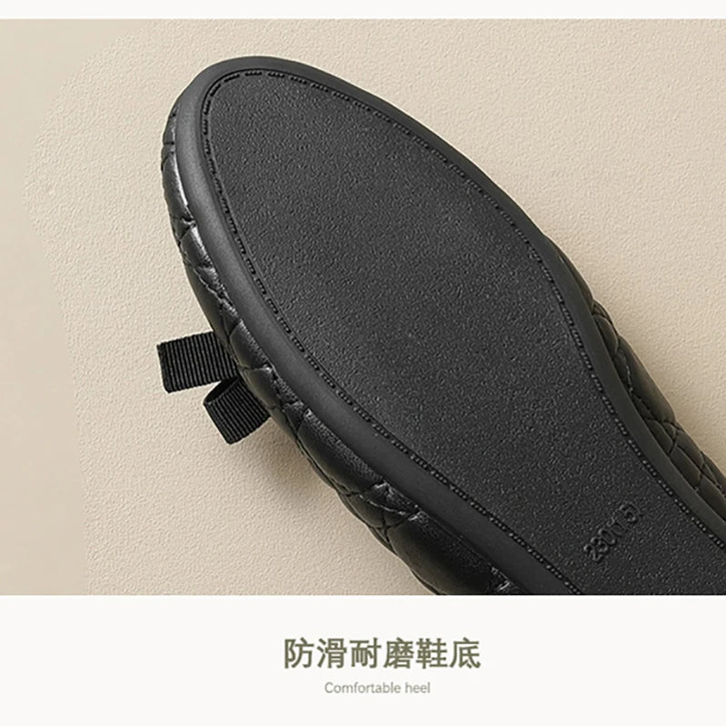 spring women's outdoor shoes Round toe design Black Mary Jane shoes Ladies casual flat shoes Work shoes Boat shoes 41-43