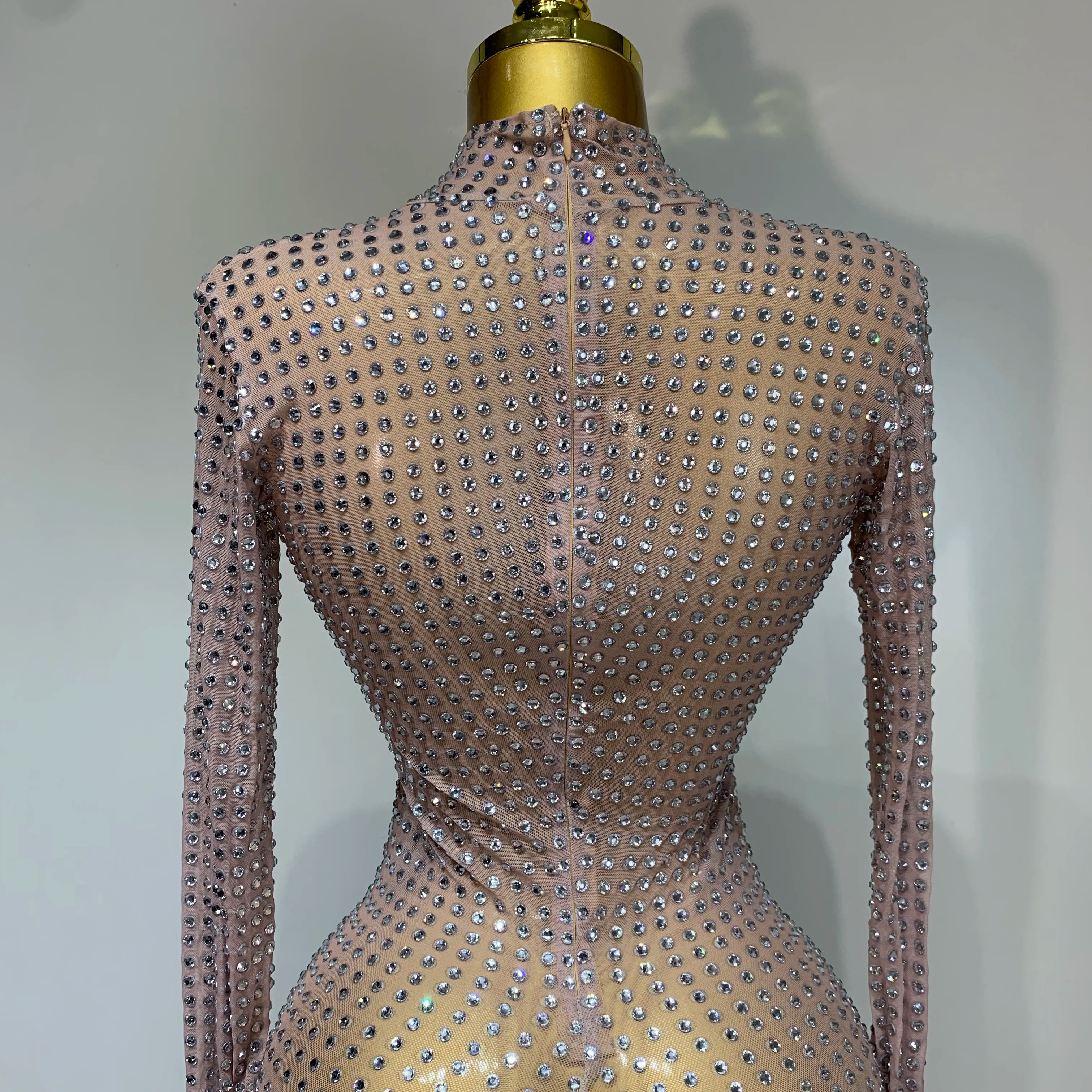 Sparkly Diamond Luxury Birthday Party Long Dress Elegant Celebrity Evening Party Nightclub Prom Dress Singer Dancer Stage Outfit