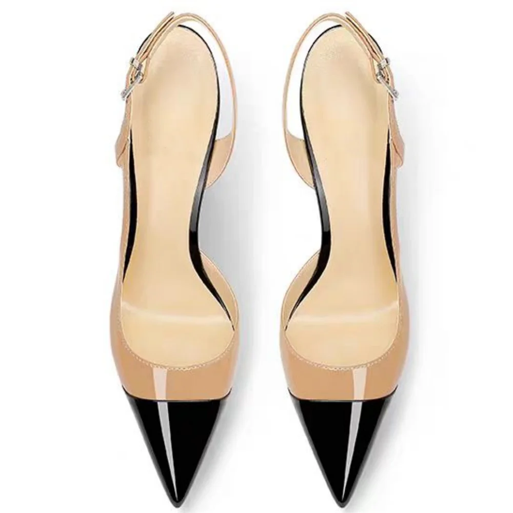 Summer Women High Heeled Shoes for Woman's Pointed Toe Ankle Thin Heels Mixed Colors Pumps Sexy Lady Patent Leather Party Shoes