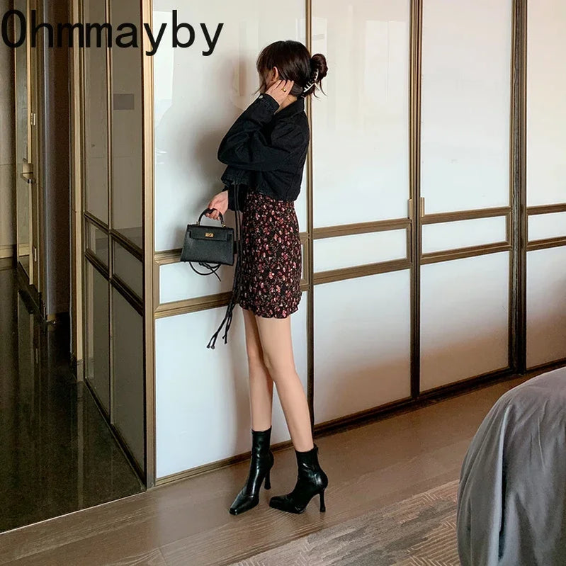 Thin High Heel Women's Ankle Boots Fashion Pointed Toe Short Botas Ladies Elegant Shoes Winter Short Plush Women's Pumps