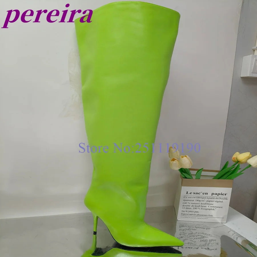 Black Wide Fit Boots Pointed Toe Knee-high Botas Women Luxury Designer Shoes Autumn Winter Booties 2025 Solid Zapatos De Mujer