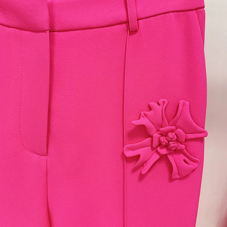 TWOTWINSTYLE Patchwork Appliques Long Trousers For Women High Waist Wide Leg Trouser Female Casual Fashion Clothing Spring