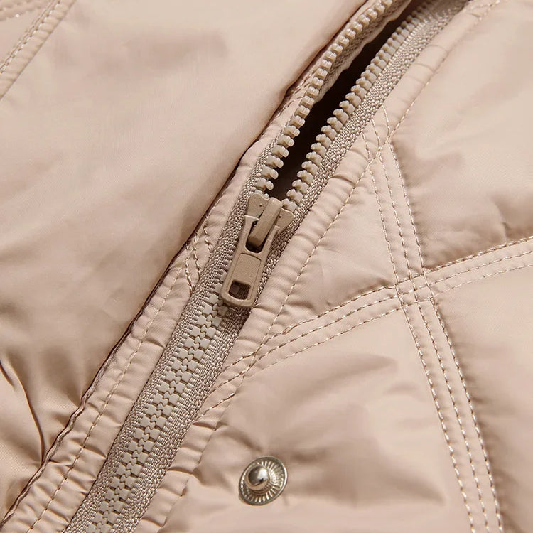 Lapel Argyle Light Women Quilted Coats Winter New Short Loose Windproof Warm Cotton-padded Jacket