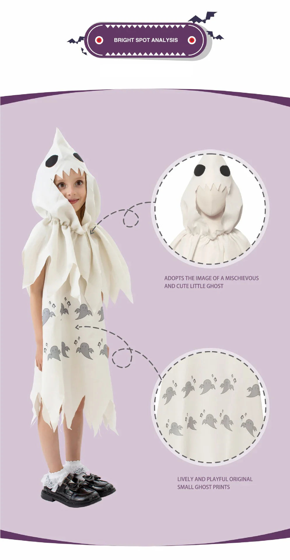 Kids Boys Girls Cute White Ghosts Demons Role Play Costumes Kids Costume Shows Halloween Theme Party