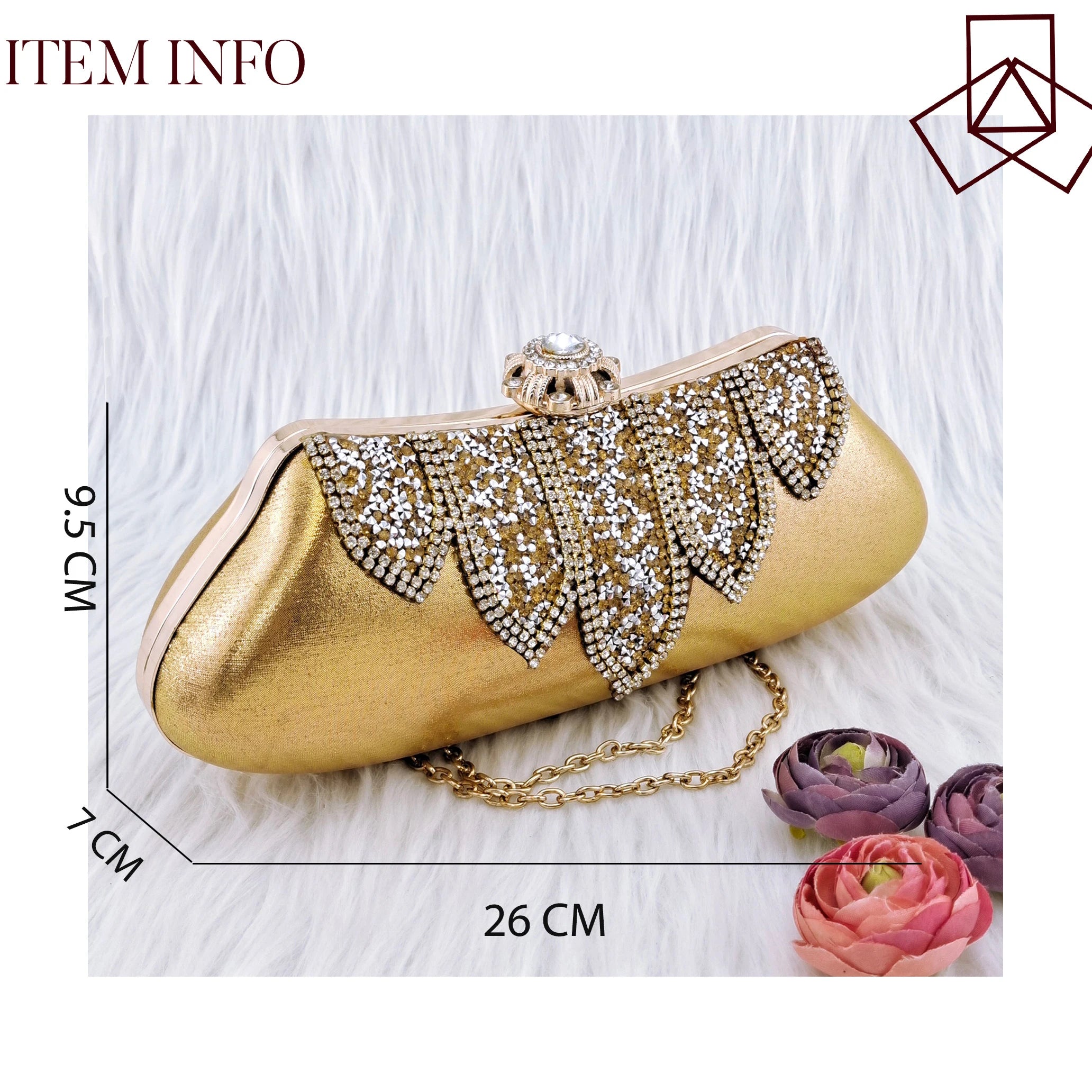 Fashion Handbags Party Bag Rhinestone Decoration Banquet Bag Moon Bag Royal Blue color As Picture 1 (20cm<Max Length<30cm)