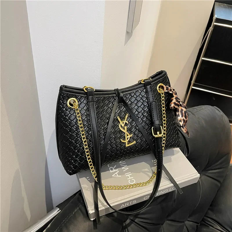 Spacious Tote Bag for Women in Durable Leather, Messenger and Shoulder Style, Elegant Design, Luxury Brand Collection