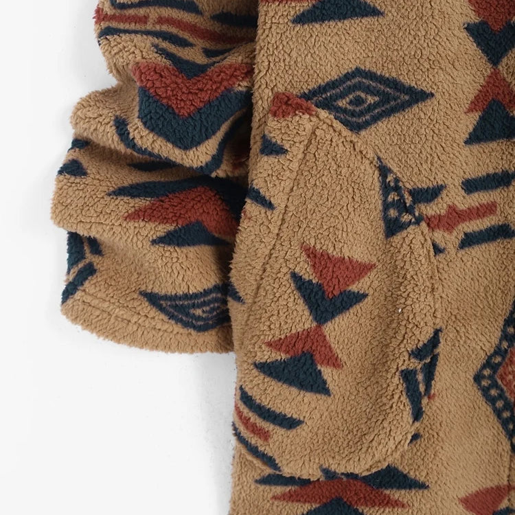 Stay Cozy This Winter with ZAFUL Women's Hooded Aztec Print Geometric Jacket