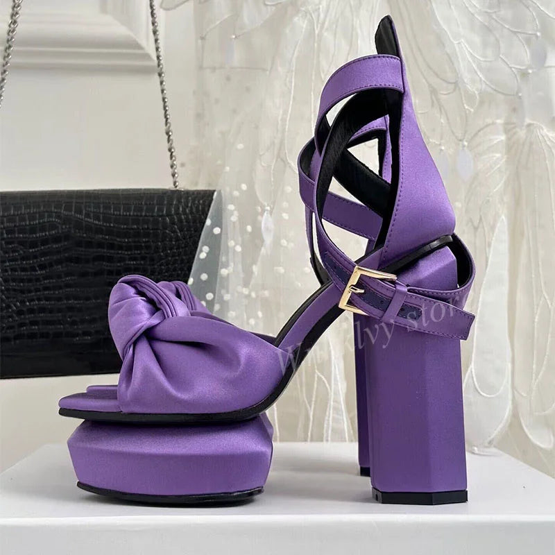 Spring Summer New Platform Sandals Sexy Women's Super High Heel Sandalias Ankle Strap Pumps Thick Soled Party Dance Shoes 2023