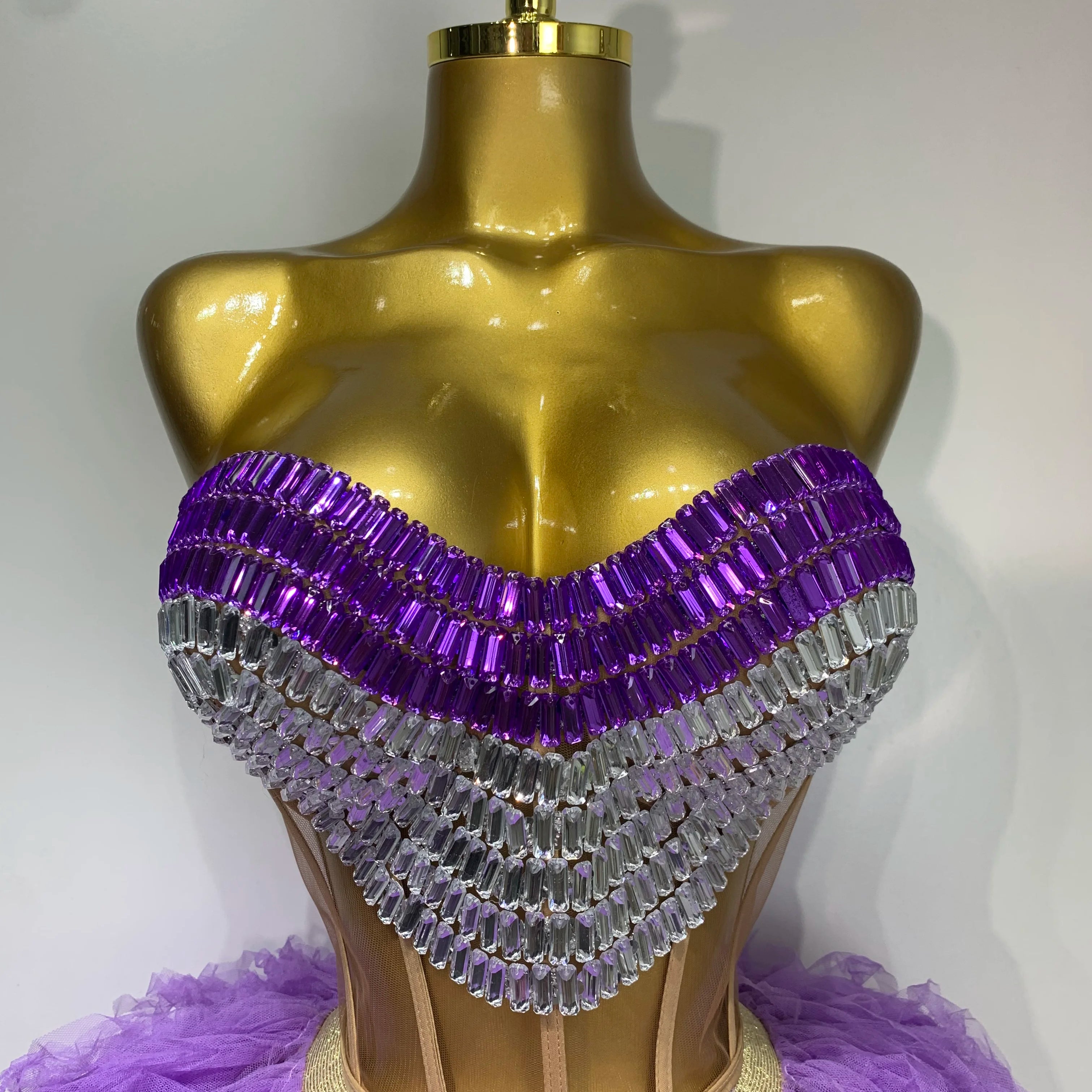 Sparkly Rhinestones Sexy See Through Blackless Two Pieces Set Women Luxury Birthday Outfit Evening Party Stage Perform Outfit