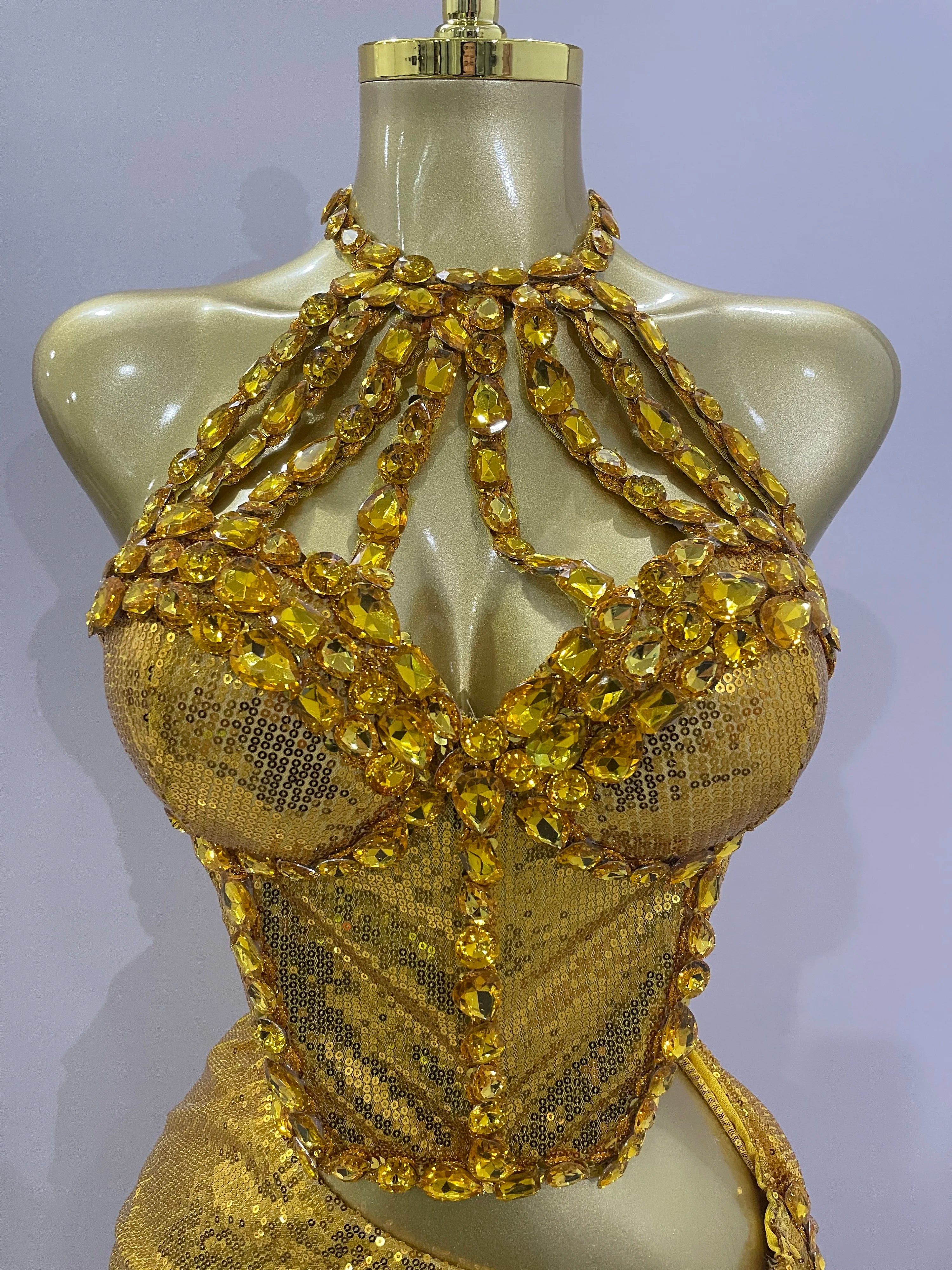 Sexy Luxury Shiny Diamond Sequins Cocktail Dress 2Pcs Set 2025New Women Evening Celebrate Birthday Party Nightclub Stage costume