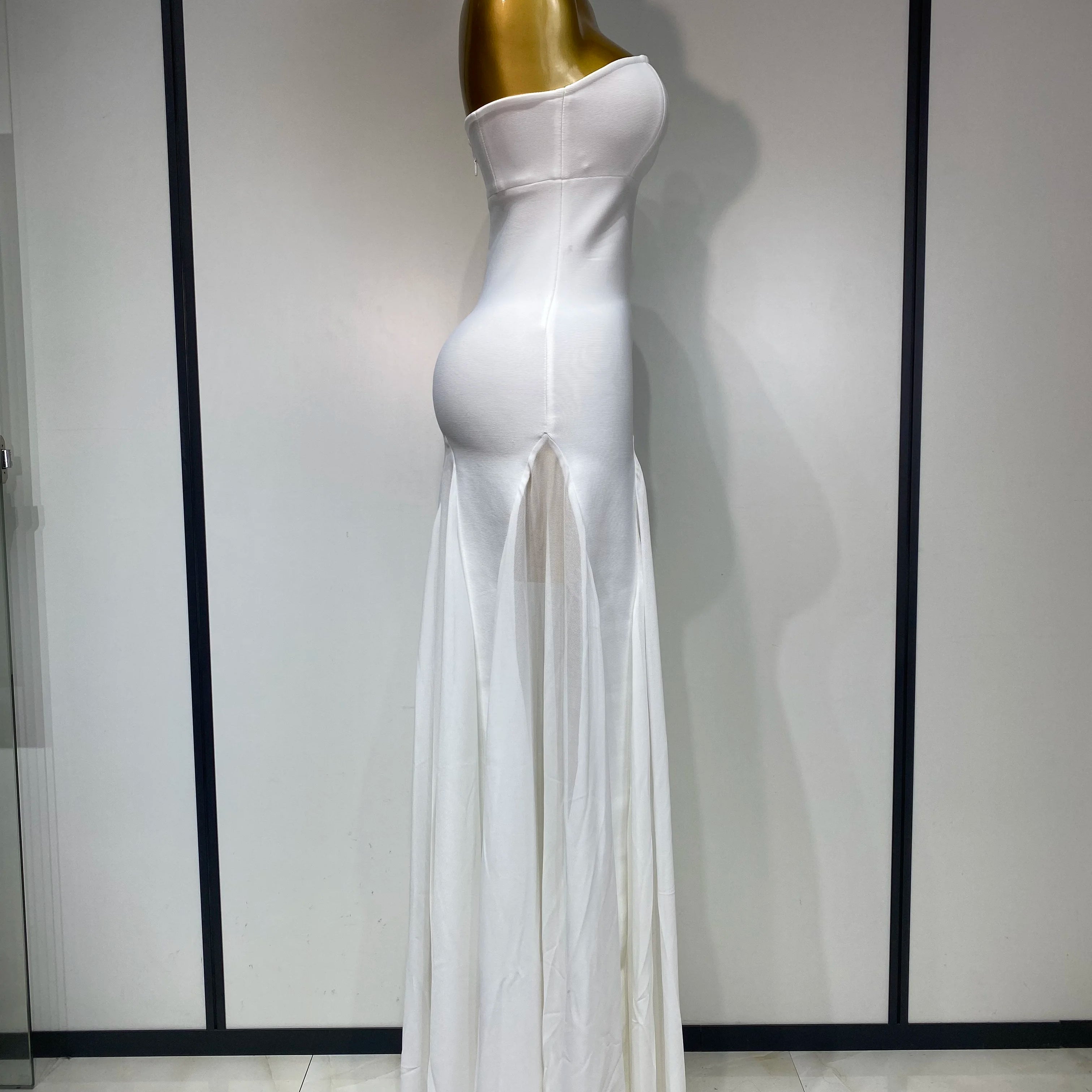 Women Sexy Backless Bodycon Bandage Dress Sleeveless Maxi Long Elegant Dresses 2025 Luxury Birthday Dress Club Party Outfit