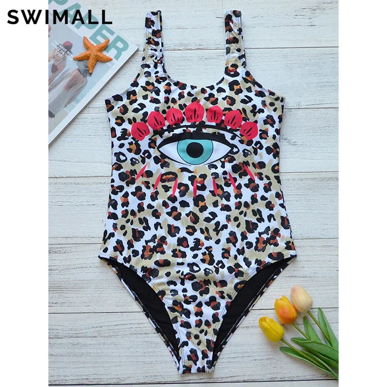 Print One Piece Swimsuit Women Swimwear Push Up Monokini Backless Bathing Suit Swimming Suit Beach Wear Bather Female
