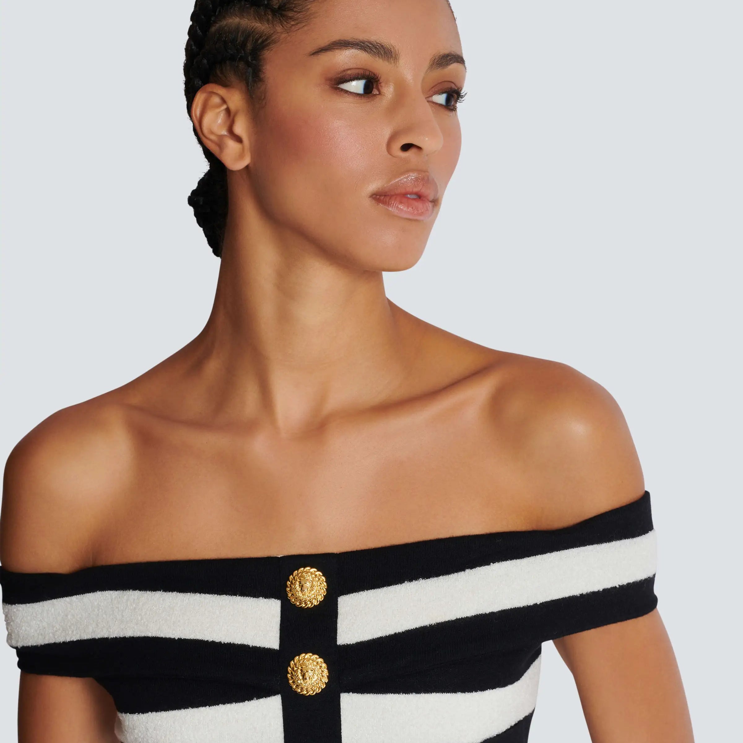 Women Sexy Slash Neck Striped 2 Pieces Bodycon Bandage Dress 2 Pieces Celebrate Evening Party Cocktail Dress