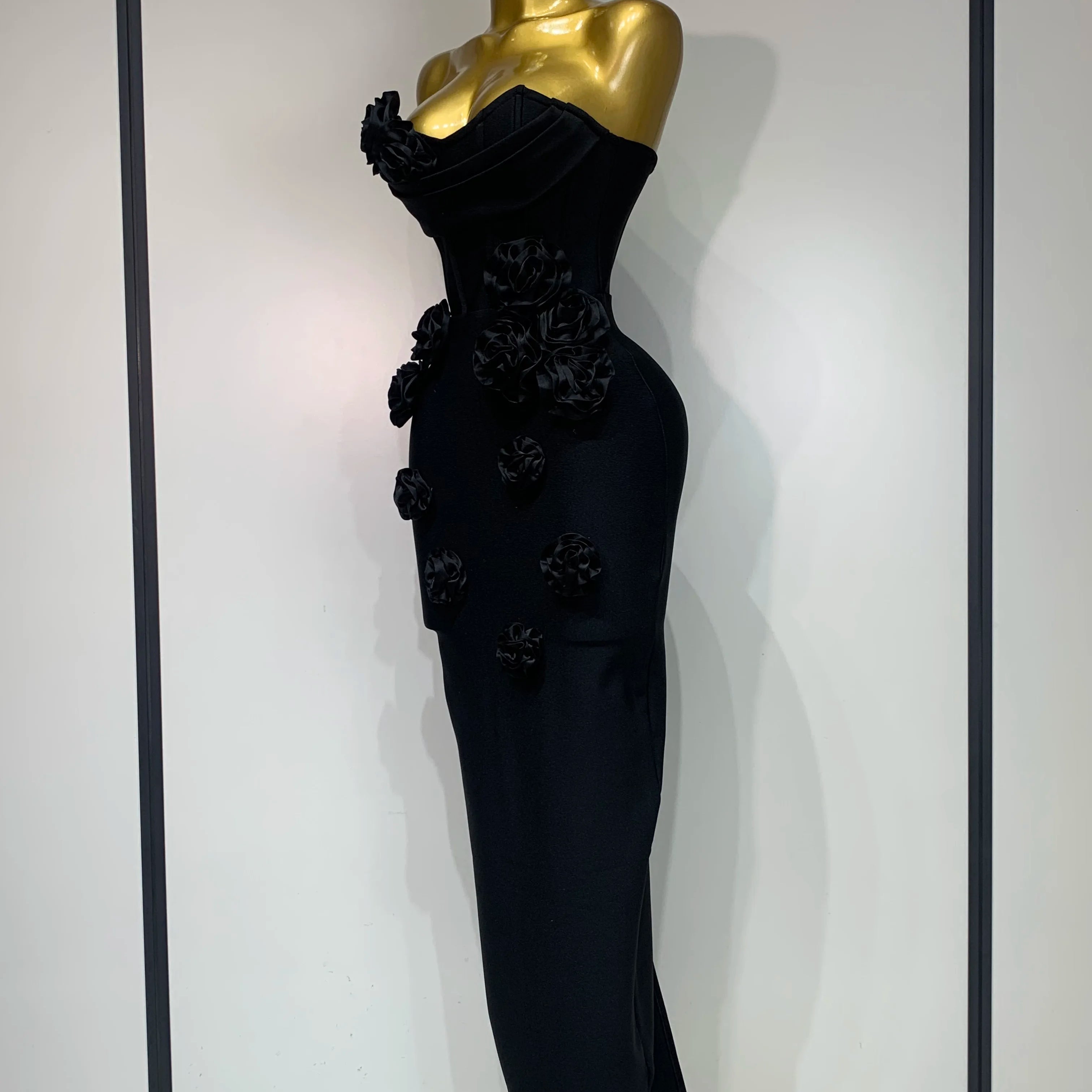 Women Sexy Strapless Florals Strapless Bodycon Bandage Dress Celebrity Elegant Festival Celebrate Evening Party Birthday Dresses