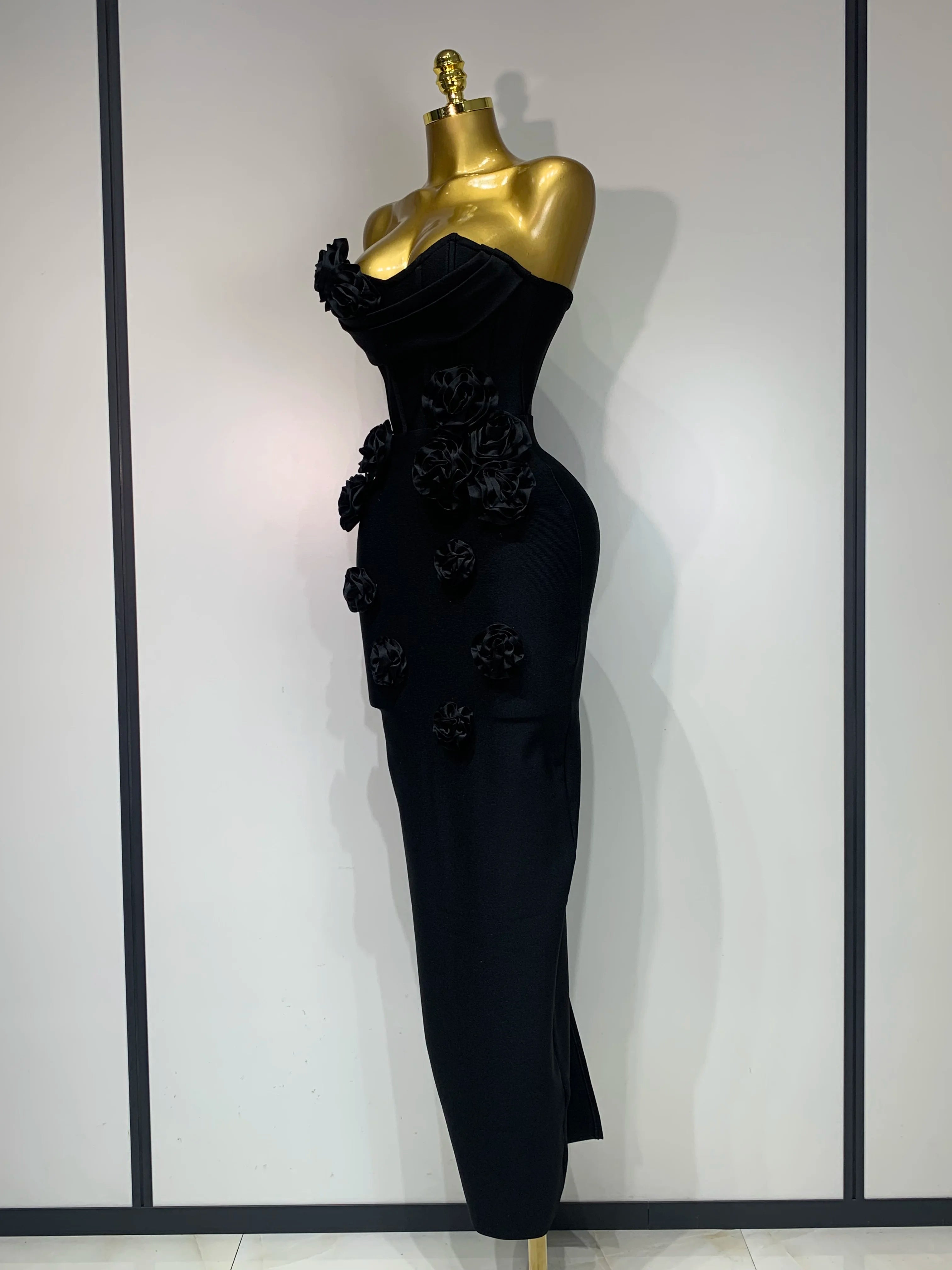 Women Sexy Strapless Florals Strapless Bodycon Bandage Dress Celebrity Elegant Festival Celebrate Evening Party Birthday Dresses