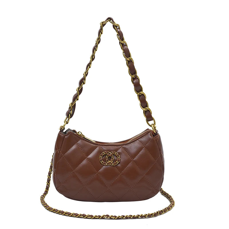 Vintage Designer Women Shoulder Bag Luxury Leather Crossbody Tote High End Handbag Classic Elegant Style