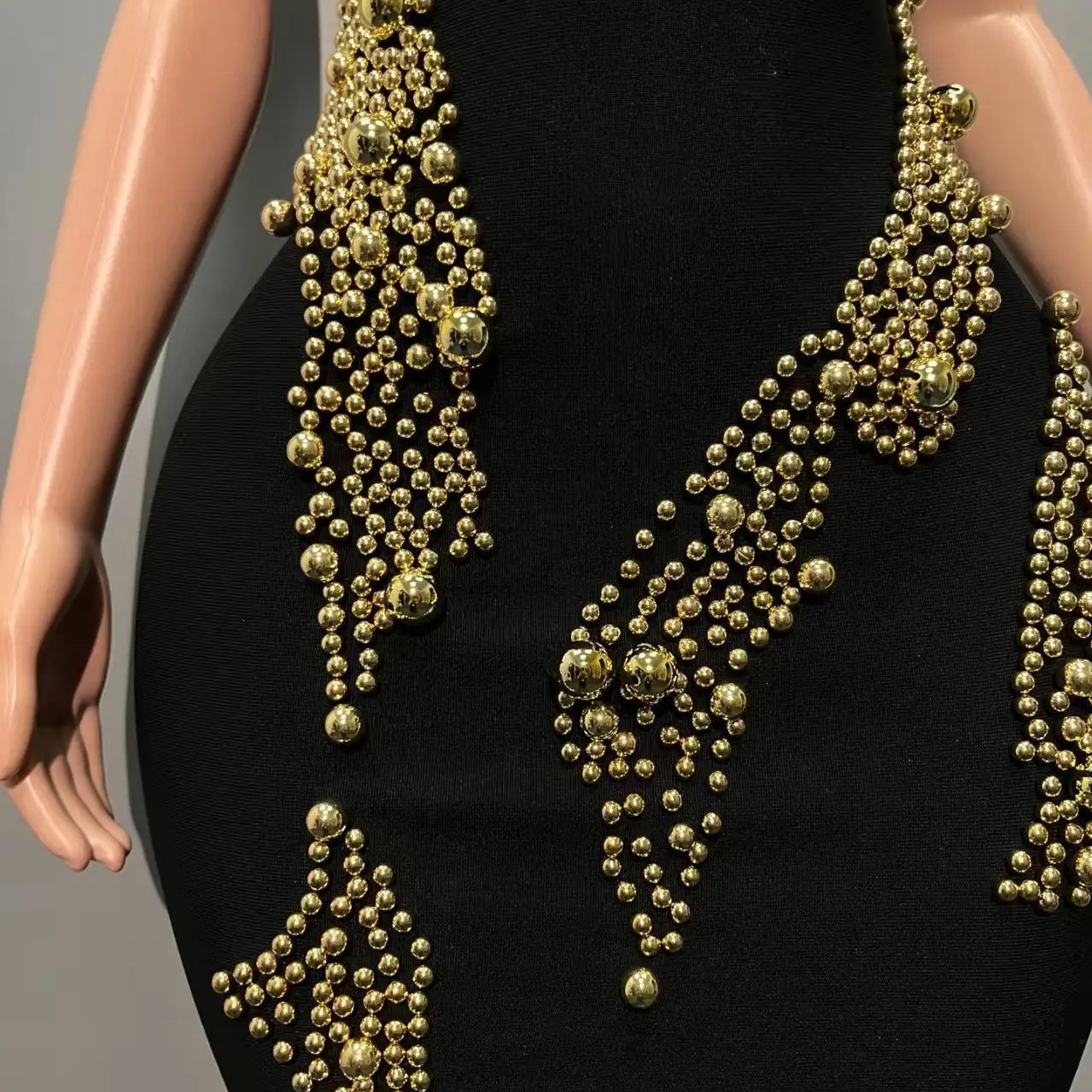 Women Sleevelss Sexy Square Collar Beading Bodycon Mini Bandage Dress Celebrate Nightclub Party Birthday Outfit