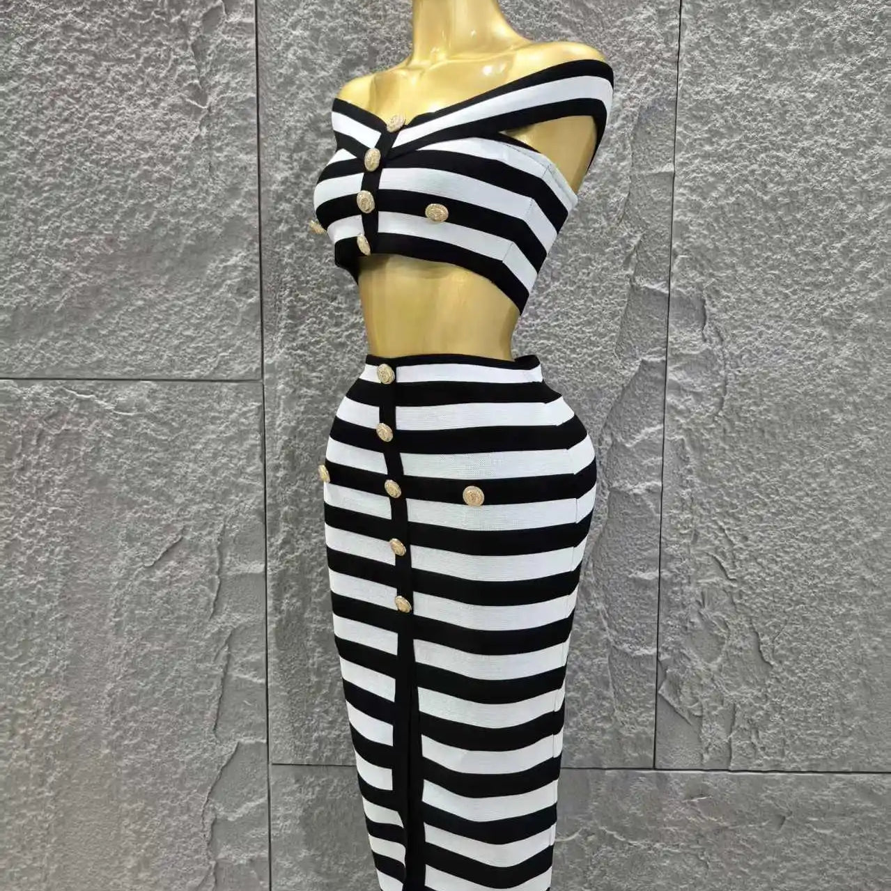 High Quality Women Sexy Slash Neck Off the Shoulder 2 Pieces Bodycon Long Bandage Dress Nightclub Party Bar Fashion Outfit