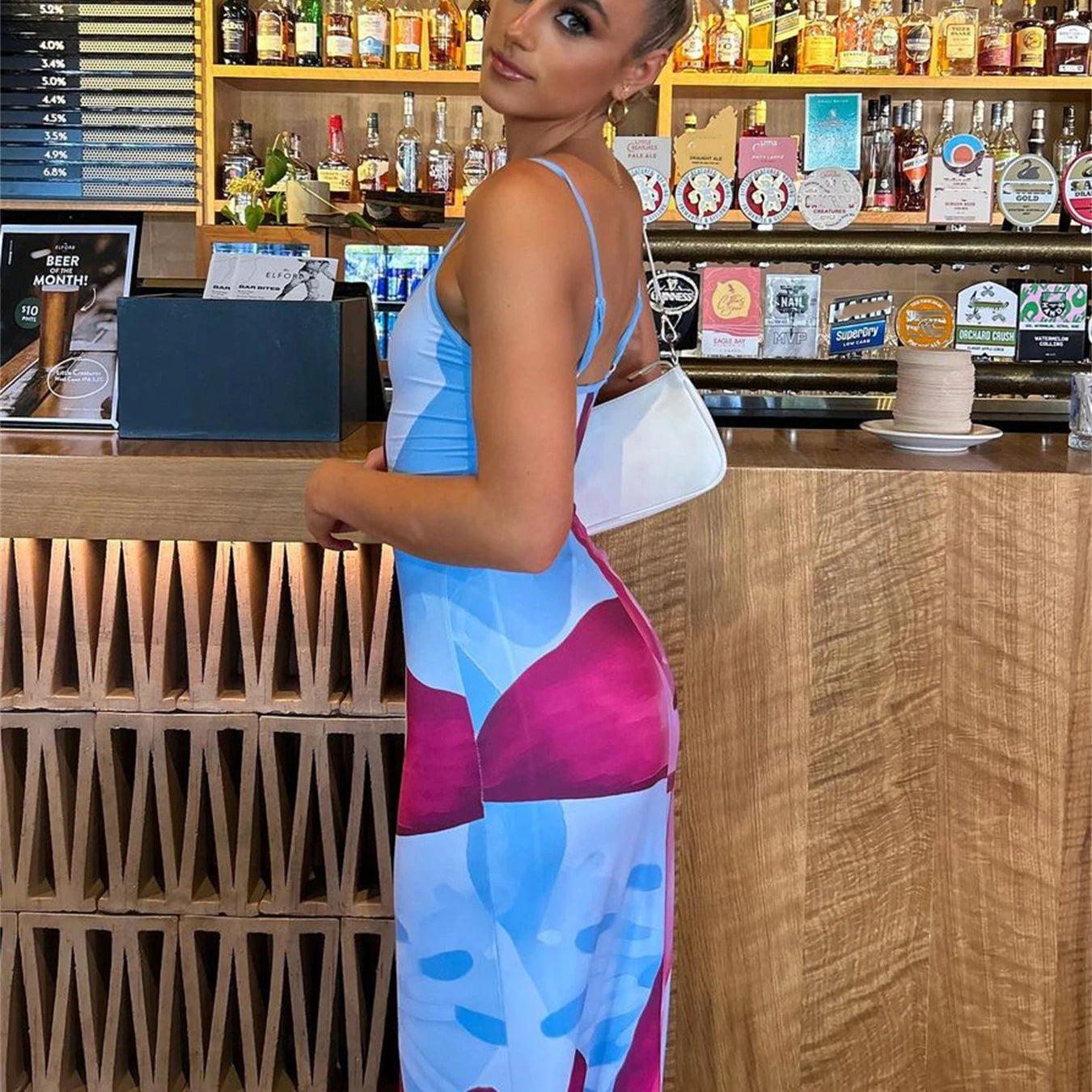 Tossy Spaghetti Strap Lily Floral Slip Dress Summer Casual Printed Maxi Dresses Backless Bodycon Slim Boho Long Sundress