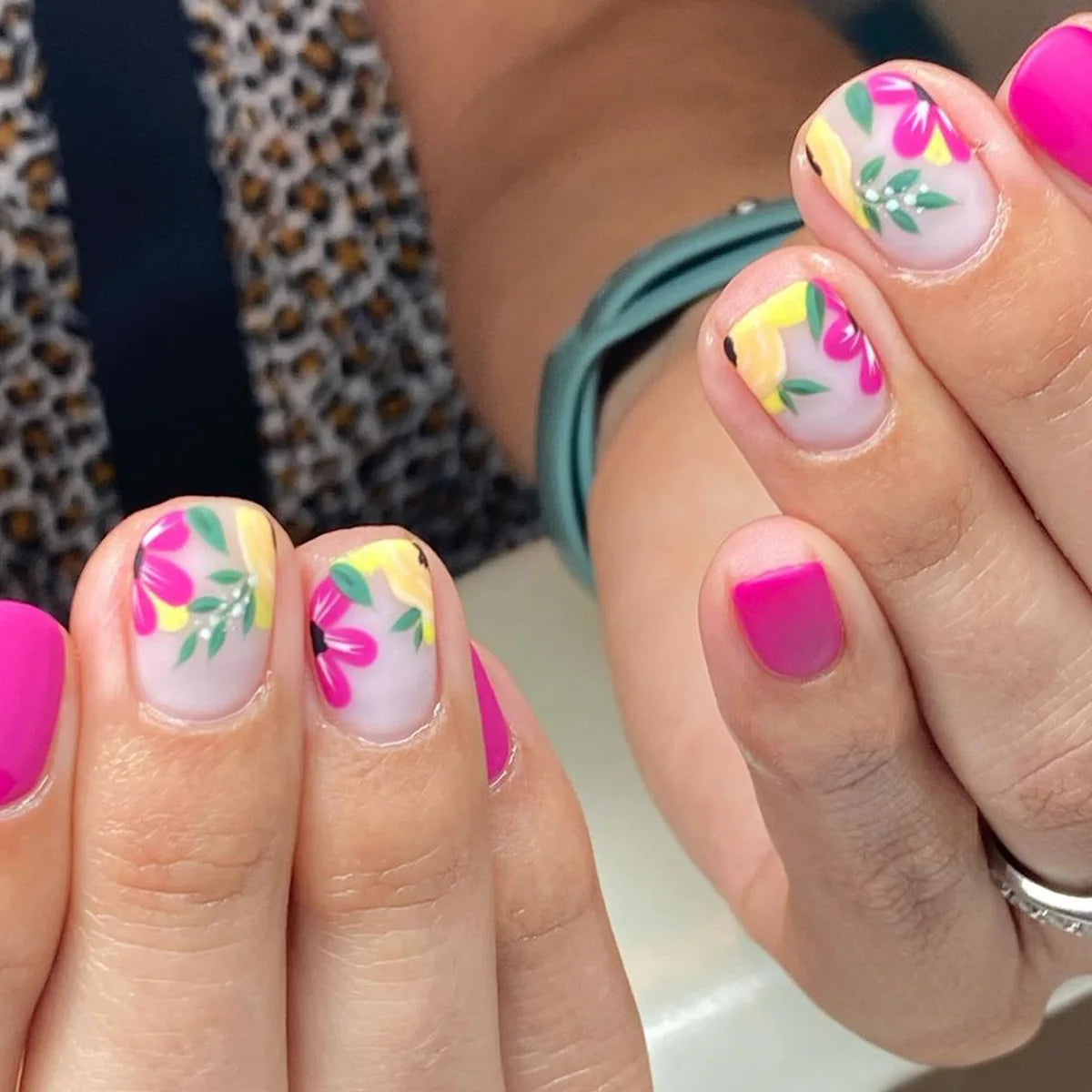 24pcs/set Long Medium short fake nails for women girls cute bow flowers decoration french tips faux ongles press on false nail