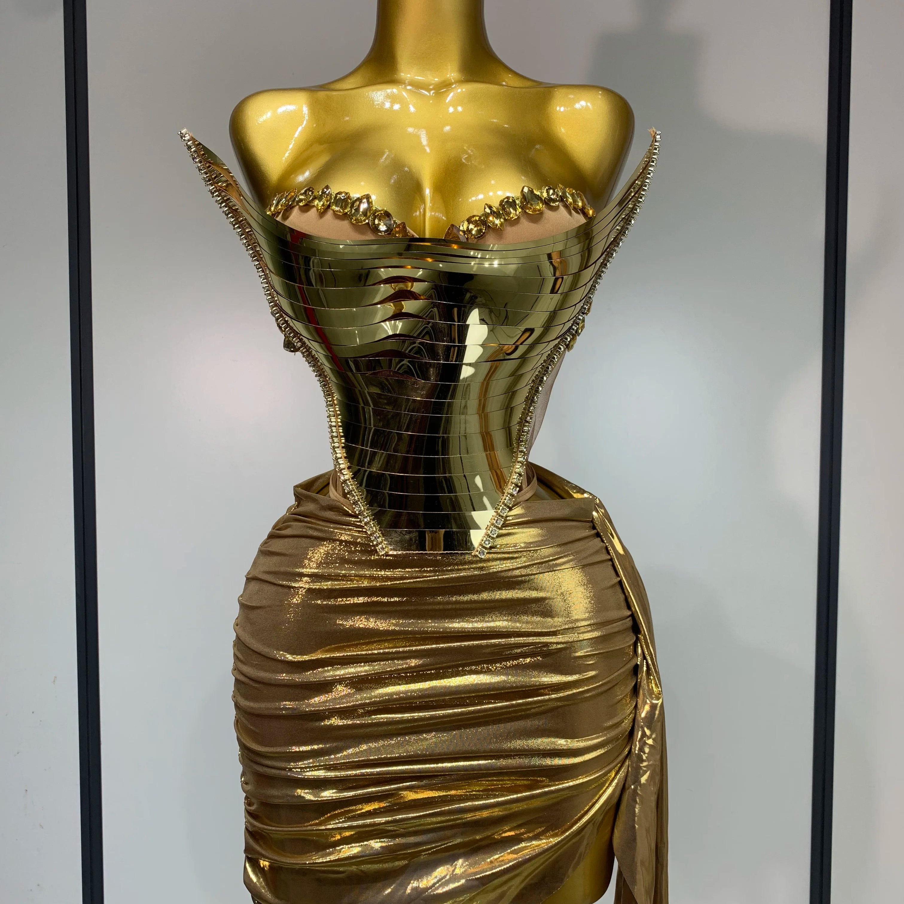 Sparkly Sliver Sequin Sexy Top Two Pieces Set Women Celebrate Party Luxury Birthday NightClub Performance Dancer Stage Outfit